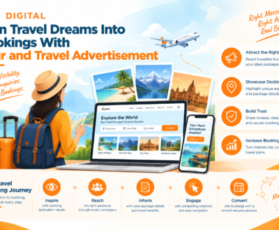 Turn Travel Dreams Into Bookings With Tour and Travel Advertisement Turn Travel Dreams Into Bookings With Tour and Travel Advertisement