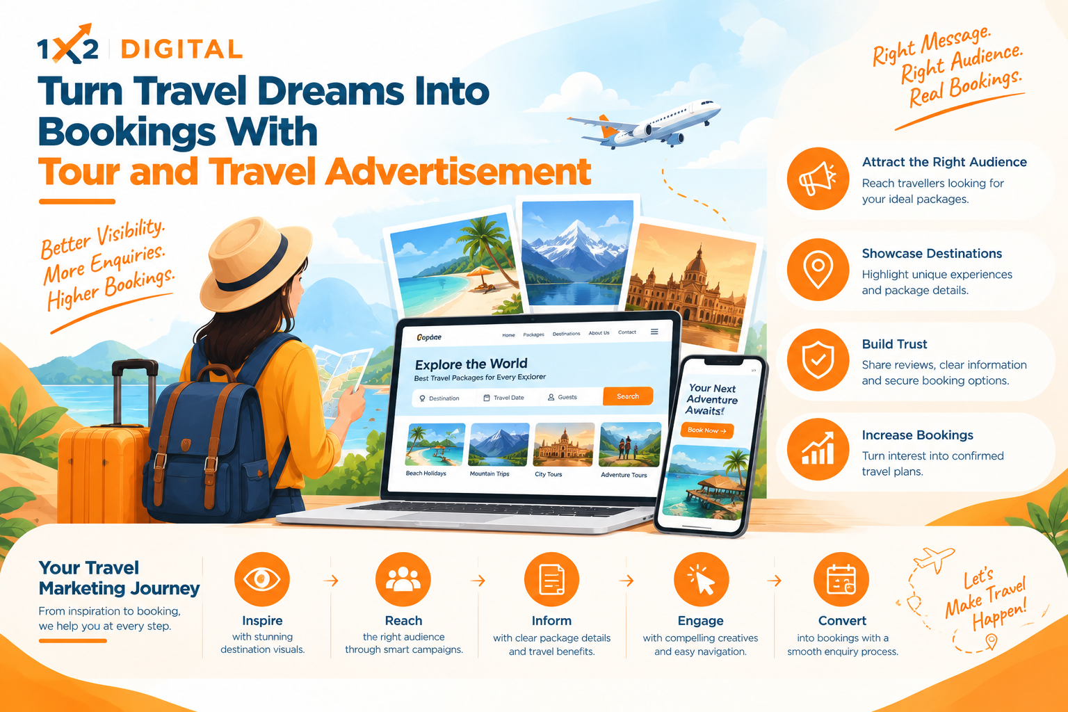 Turn Travel Dreams Into Bookings With Tour and Travel Advertisement Turn Travel Dreams Into Bookings With Tour and Travel Advertisement
